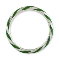 Sterling srebrni upleteni zeleni emajlirani pojas Veličina prstena 5. SPACHABLE ED Fini nakit Idealni pokloni za žene Poklon iz srca