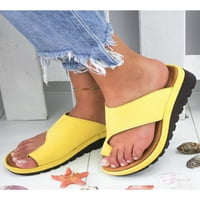 Ženske klizne sandalne slajdske slajdeće klizanje na klin sandale Žene Neklizajuće casual cipele Dame Ljetna cipela Žuta 7