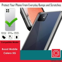 Capsule Case kompatibilan s boost mobile celero 5g [Slatki vitki stil Heavy Duty Muškarci Žene Girly Design Zaštitni crni poklopac kutije za CELERO 5G
