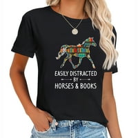 Lako ometaju konji i knjige Ljubavni poklon Our ženske grafičke mase sa hladnim tiskanim, mekim i udobnim majicama kratkih rukava za ljeto