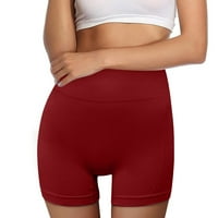 Wendunide kratke hlače za žene Žene visokog struka breskve fitness kratke hlače Brze suhi sport joga trčanje hlače gaćice meke prozračne gaćice Isteži gaćice joge kratke hlače crvene l