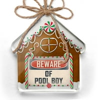 Ornament tiskan jednostrani pazite na bazen Boy Vintage Funny Potpišite božićni neonblond