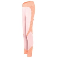 Hanas modne čarape Ženske joge hlače visoke struk vježbanje teksturirane plijene tajice ružičaste m