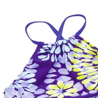 Ciycuit Girls kupaći su bikinis set cvjetni ispis Natovi za leđa + kratki 3-14T Dječji kupaći kostimi kupaći odjevni odjevni odjevanje