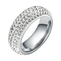 Xiangdd HOP Bling prsten ženski prstenovi za vjenčanje od nehrđajućeg čelika za žene za žene Men Nakit