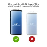 Razlikovanje Clear Shootfofofofofofot hibridni slučaj za Samsung Galaxy S9 + Plus - TPU branik, akrilni leđa, zaštitni ekran od stakla - tropska banana