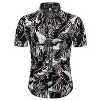 Petort majice za muškarce polo majice kratki rukav pamučni mješavi performanse modne casual košulje na planu crne, 3xl