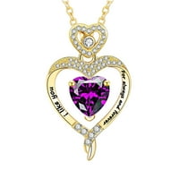 Zlatno pozlaćeno srebro privjesak na srcu Dame Dame Dizajn srca u obliku srca Dane za žene za žene Djevojke Djevojke Modni nakit