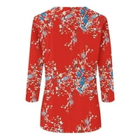 Fragarn ženska bluza, ženska slatka tiskana tee casual labavo lagano pulover bluza za prevelike dukseve crvene, xxl