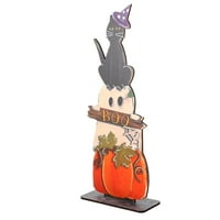 Drvena bundeva mačja dekor vrata dobrodošli ukras Halloween Decor Privjesak
