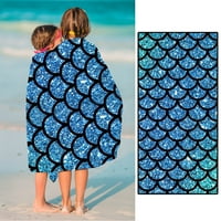 Živa boja sirena uzorak ručnik za plažu - jaka apsorpcija vode - plivanje sport - prevelizirani pokrivač