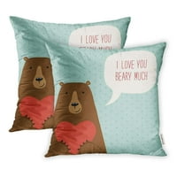 Slatki retro zaljubljeni dan kao smiješni medvjedi srčani govor mjehurići citat i jastučnice za jastuke