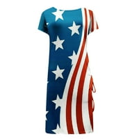Lovskoo Ženske dame 4. jula vrhovi američke zastave zvijezde Top sunčeve haljine seksi ljetni kratki