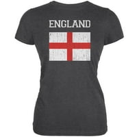 Svjetski kup u nevolji zastava u Engleskoj tamne Heather Juniors Meka majica - velika
