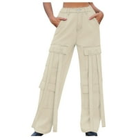 Dianli teretne hlače za žene Čvrsta ravna cijev oprana retro personalizirana teška industrija vrpca