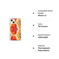 Flowers Cvijeće 70-ih za iPhone Mini, estetsko umjetničko dizajn TPU Shock-otporna na poklopac