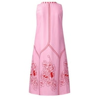 Pfysire Womens V izrez Cvjetni maxi haljina maxi haljina u obliku kaftana ružičasta xl