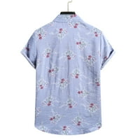 Muška modna pamučna posteljina Ispis majica s kratkim rukavima bluza