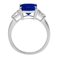 Simulirani rez od 3CT-a simulirani plavi safir 18K bijeli zlatni godišnjica za angažman kamena prstena veličine 3,75