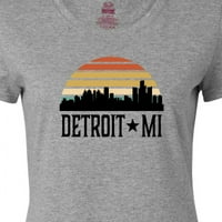 Inktastična detroita Michigan Skyline Retro ženska majica