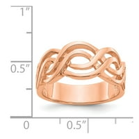 Čvrsta 14k ruža zlatna infinity love knot simbol prstenaste veze 6