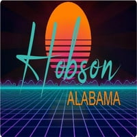 Hobson Alabama Vinil decel Stiker Retro Neon Dizajn