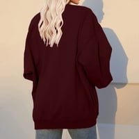 Oalirro Fashion Womens Tops Streetwear duksevi s dugim rukavima okrugli vrat sa džepovima labave ležerne