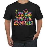 Dean Russo Mir Love Music pop kultura Muška grafička majica, crna, mala