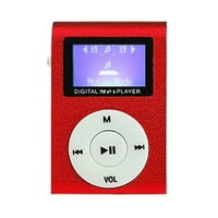 Leky Mini MP igrač LCD ekran podržava TF karticu metalni isječak USB sportski muzički hodnik za trčanje crvene veličine Jedne veličine