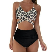 Plus size za kupaći kostim za žene Bikini visokog struka Tummy Control Hawaiian cvjetni print sa donjem