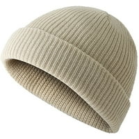 Žene Beanie- Muške i jesenske i zimske parove Retro kupola Topli prsti s pletenom šeširom Bež Jedna