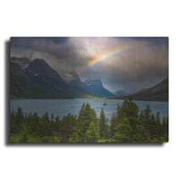 Luxe Metal Art 'Glacier Rainbow - Glacier National Park' by Darren White, Metal Wall Art, 16 x12