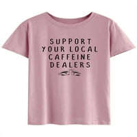 Žene kratki rukav podržavaju vaše lokalne majice kofeina