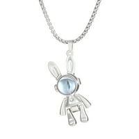 Modni zeko astronaut Spaceman Privjesak ogrlica za žene djevojke šarene kamen svemirske zvijezde ogrlice nakit za rođendan Valentinovo Xmas