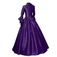 Honeeladyy Summer Prodaja pada i ljetne žene Vintage Retro gotička haljina s dugim rukavima Duge haljine