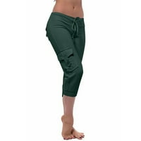 Oalirro Baggy Cargo hlače za žene vojske zelene džepne pantalone za žene XS