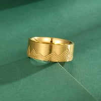 Cirkonijumski planinski raspon Crosshatch Beveled ivice Mat Finish Muški vjenčani prsten