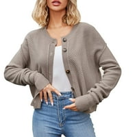 Cuhas Cardigan džemperi za žene jesen i zima nova labava pletiva retro jakna s gumbom ženske modne vrhove smeđe boje