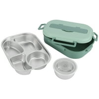 Kutija za ručak od nehrđajućeg čelika, 4-Grid Portable Bento bo Kontejner za skladištenje hrane za student