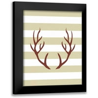 Moss, Tara crni moderni uokvireni muzej umjetnički print pod nazivom - Maroon Antlers