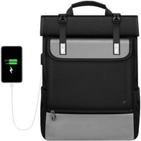 30L Proširiva roll TOPPACK ruksak za laptop protiv krađe dnevni list za putovanja, crni