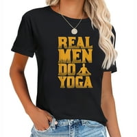 Real Do yoga smiješan poklon za tko vole jogu trendy grafički print ženski vrhovi - udoban i moderan