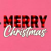 Divlji bobby sretan božićni bivolski plastirani božićni ženski trkački tenk top, vruća ružičasta, mala