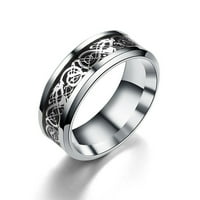 Prstenovi za žene Titanium čelični zmajski prsten sa srebrnim zlatnim zmajem od nehrđajućeg čelika