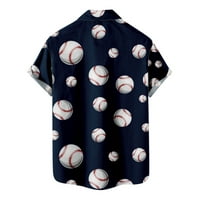Muške labave opuštene košulje sa džepnim popustom Prodaja bejzbol ispis Tees Fashion Ljeto Kratki rukav Košulje odjeću Lapl pulover Dugme Leisure Sports White XL
