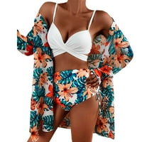 Ženske kupaće kostime Bohemia visoki struk Cvijet Bikini Set Cover Up Copuit Tropical Moda Casual Dugi