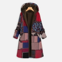 Aubergine prsluk plišana pamučna jakna od jakne etničko stil tisak šivanja dugi modni pamučni podstavljeni ženski kaputi zimske jakne žene vintage crvene l