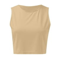 Ležerni vrhovi za žene odgovaraju ženskoj čvrstoj boji modni majica bez rukava majica na vrhu TOPS Ladies Top Khaki S
