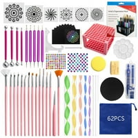 Mandala Toing Alati Set - Dot Painting Kit sa alatima za tačke, kuglastim olusom, ladicama za farbanje