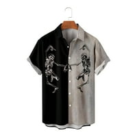 Muške i dječačke havajske košulje lubanje, print casual skrozleeve novitety gumb-down havajske košulje, poklon za majicu za dečka muža